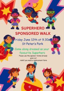 Superhero sponsored walk leaflet